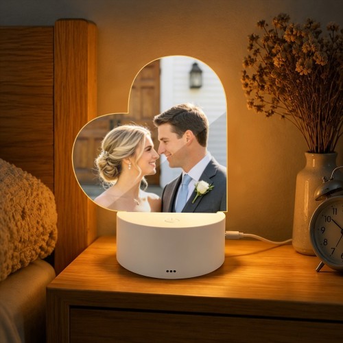 Personalized Acrylic lamp (heart shape)