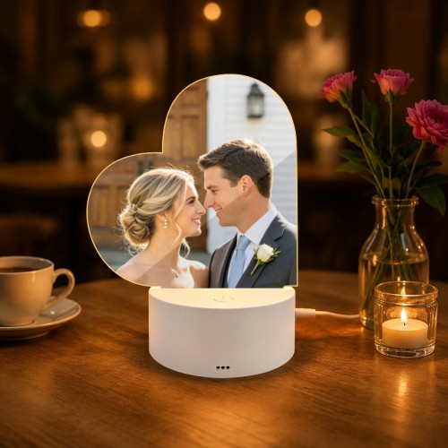 Personalized Acrylic lamp (heart shape)