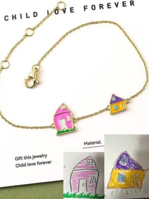 Kids' Artwork Turned Into colorful Enamel Hand-painting